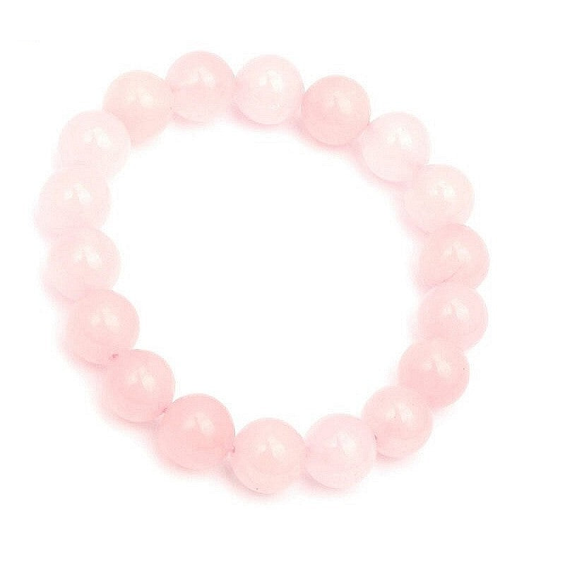 Rozekwarts armband grote kralen