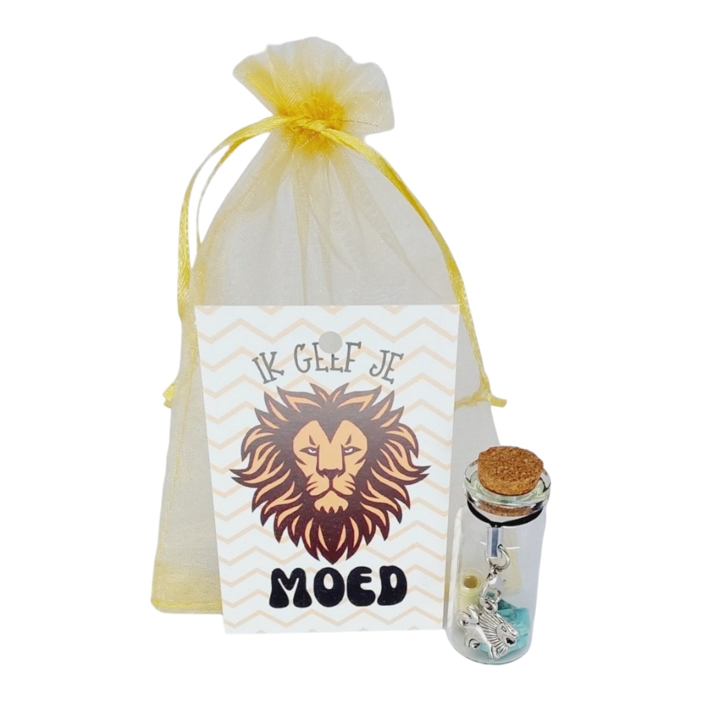 Ik geef je moed met leeuwtje en gelukssteentjes