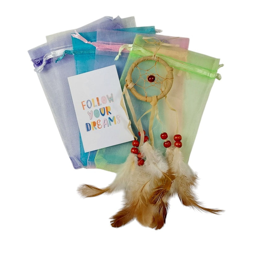 Kleine dromenvangers in organza zakje met uitleg
