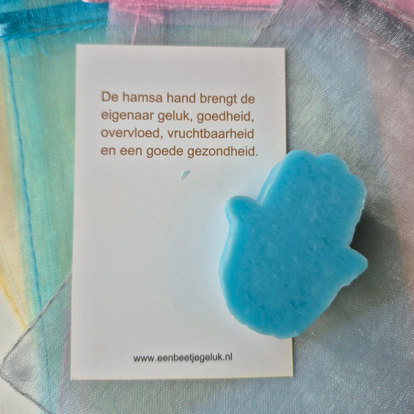Handje van Hamsa achterkant zeepje