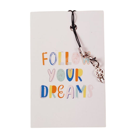 Kaartje follow  your dreams met mini dromenvangertje
