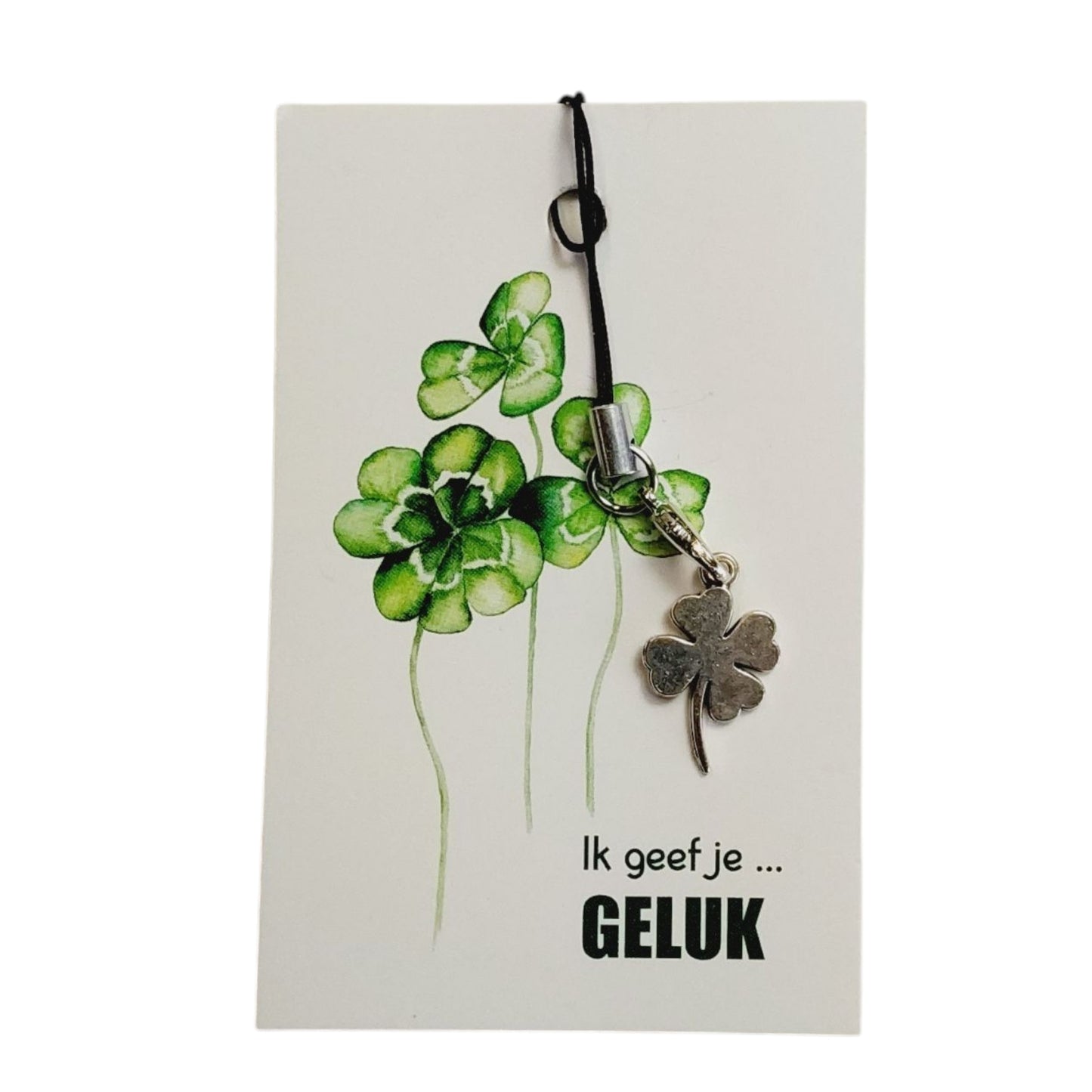 Kaartje ik geef je geluk met bedel klavertje 4