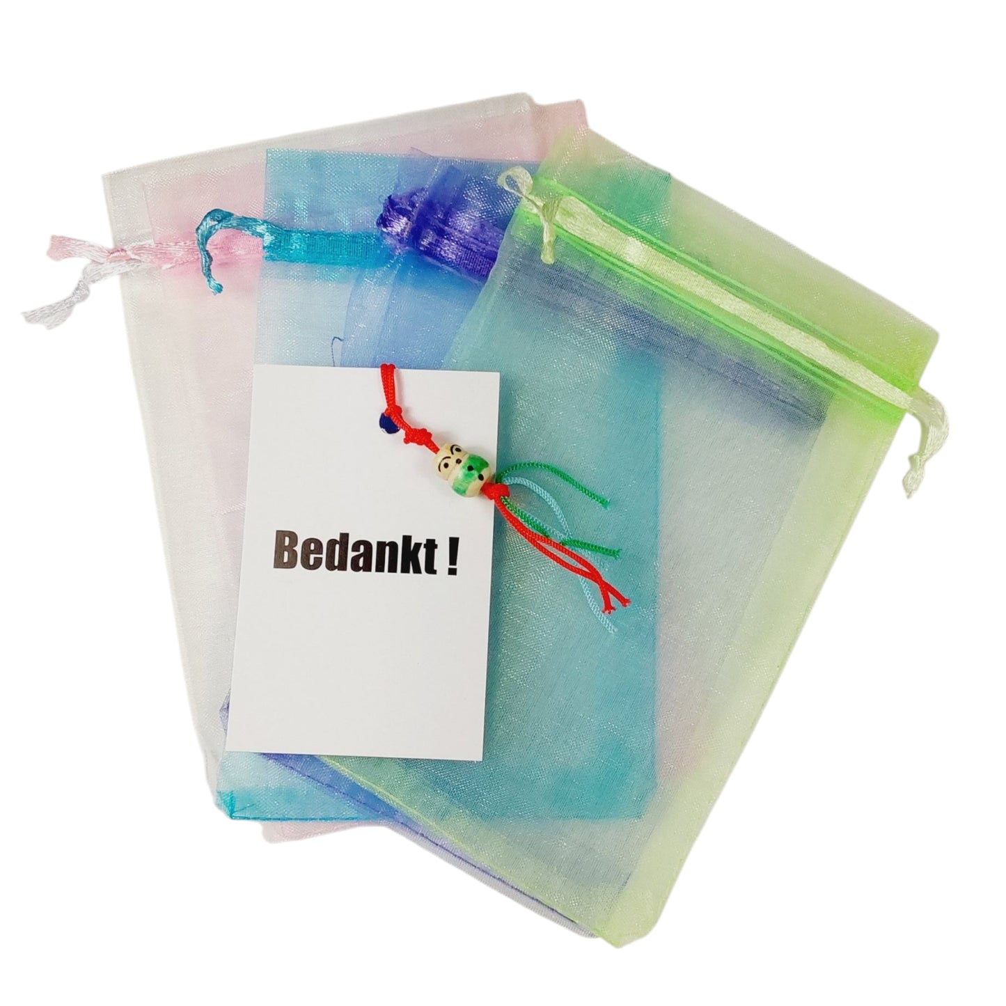 Kaartje bedankt met gelukspoppetje