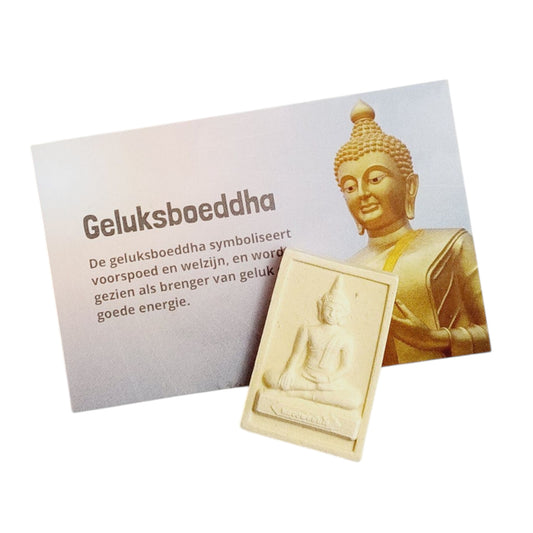 Geluksboeddha met Thais boeddha amuletje