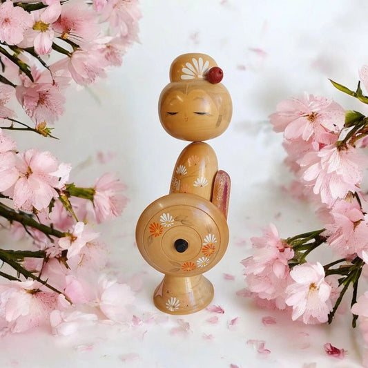 Kokeshi doll met paraplu 30 cm