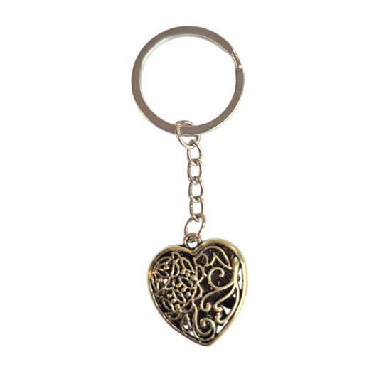 Sleutelhanger goudkleurig hart