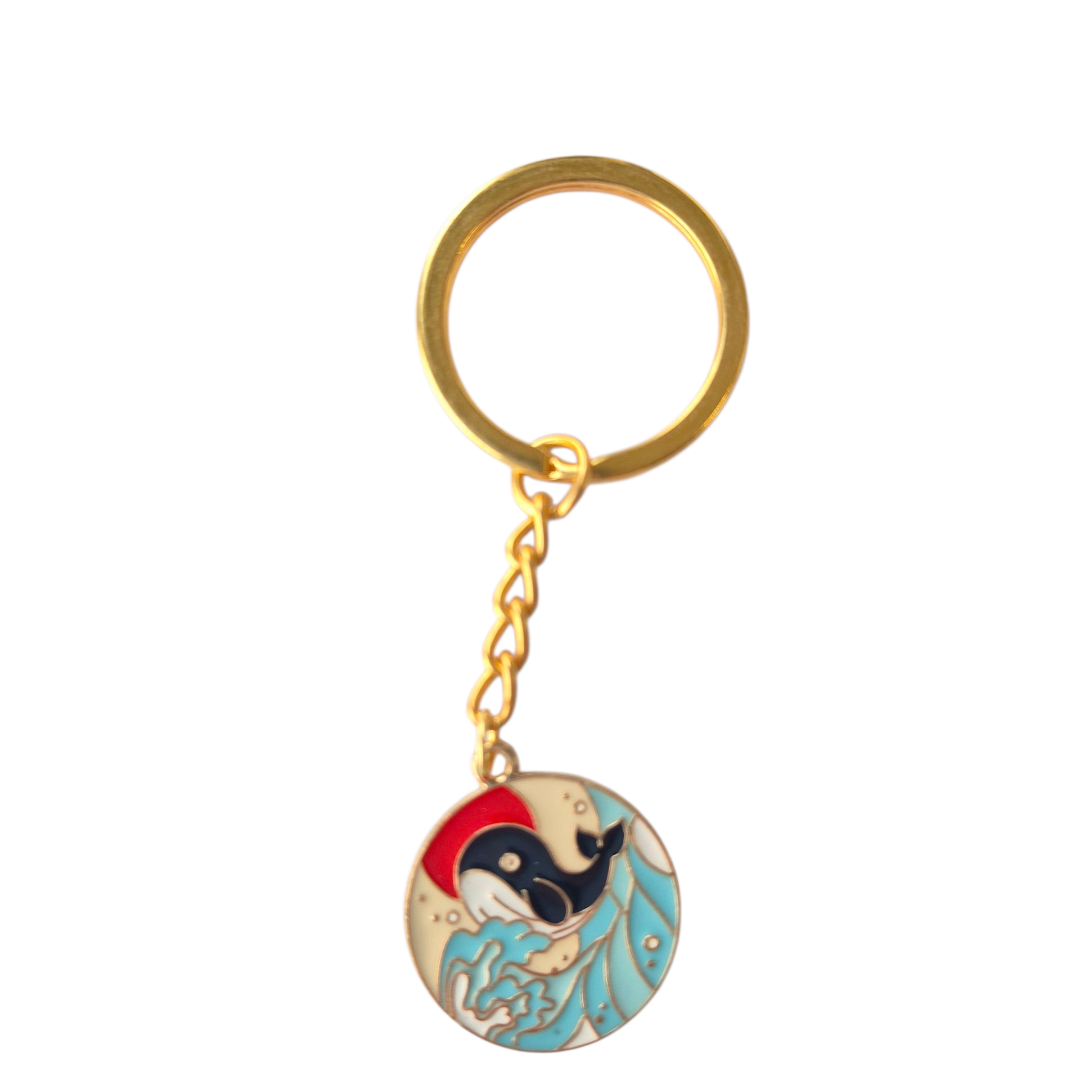 Sleutelhanger met walvis bedel