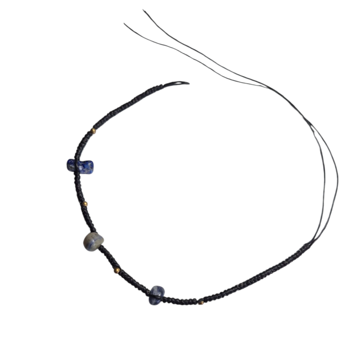 Touwarmbandje met sodaliet steentjes
