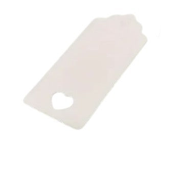 Wit kartonnen label met hartje 10 cm