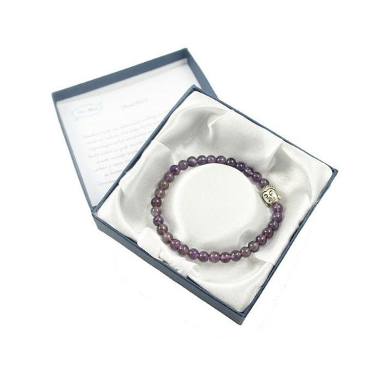 Armbandje met amethist en boeddha hoofdje