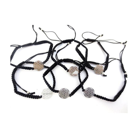 Zwart armbandje levensbloem