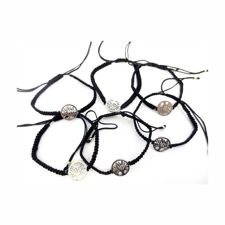 Zwart armbandje met tree of life