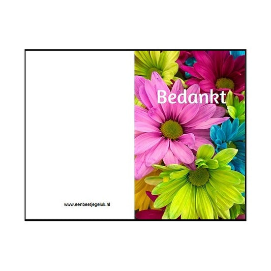 Bloemkaartje 'Bedankt'