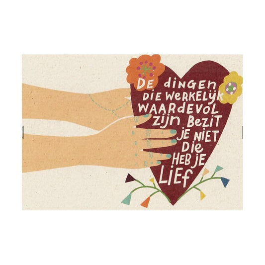 Kaart  'de dingen die werkelijk waardevol zijn ...'