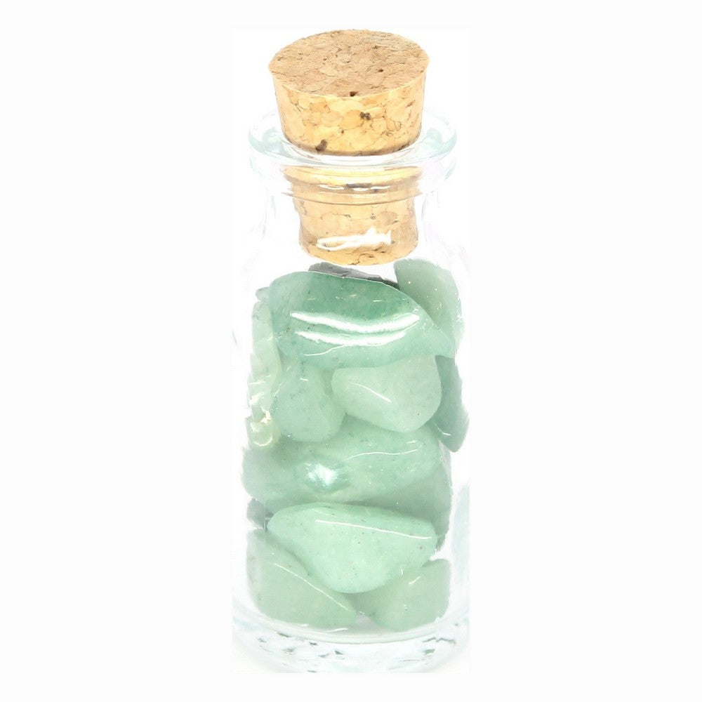 Flesje met aventurijn steentjes