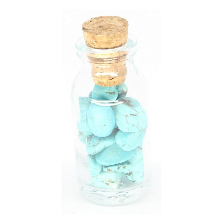 Flesje met turquoise steentjes