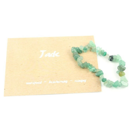Armbandje jade met gelukskaartje (voorspoed - bescherming - reiniging)