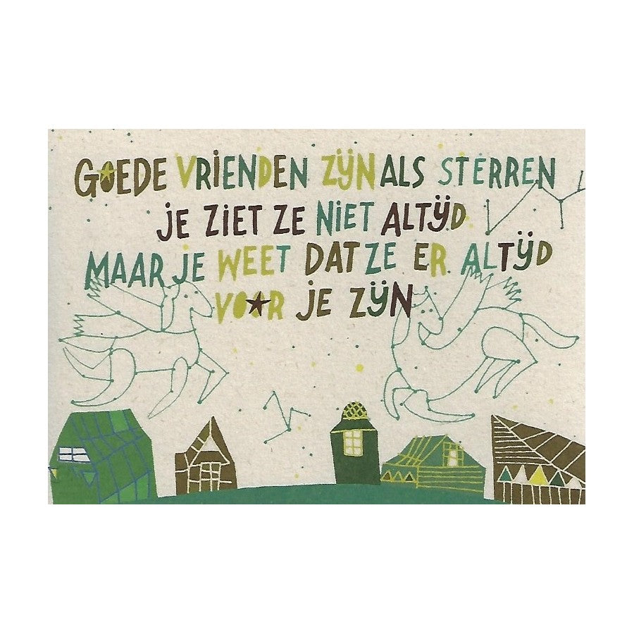 Kaart met spreuk 'Goede vrienden'