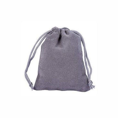 Grijs zilveren fluwelen zakje 10 x 12 cm