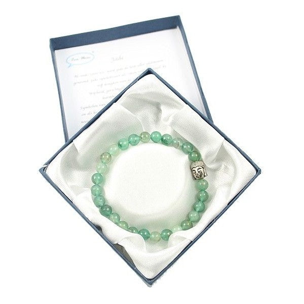 Edelsteen armbandje jade met boeddhahoofdje