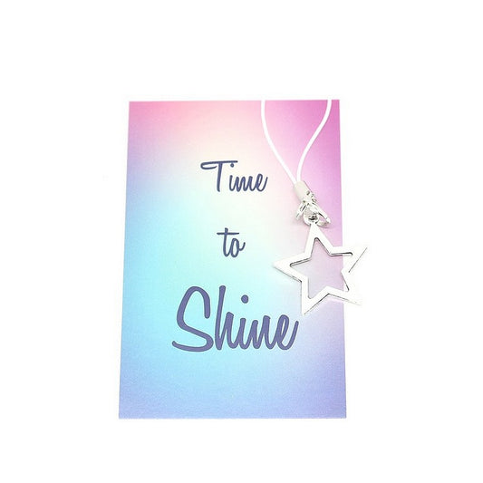 Time to Shine - kaartje met sterretjehanger