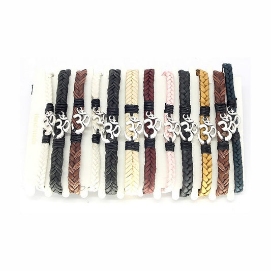 Leren armbandje met OHM Bedeltje