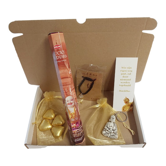 Cadeaubox Lucky Buddha met wierook en meer