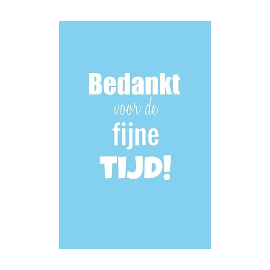 Klein kaartje 'bedankt voor de fijne tijd' met envelopje