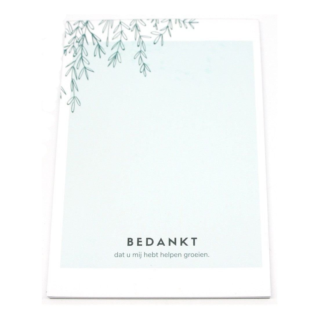 Notitieblokje 'bedankt dat u mij hebt helpen groeien'