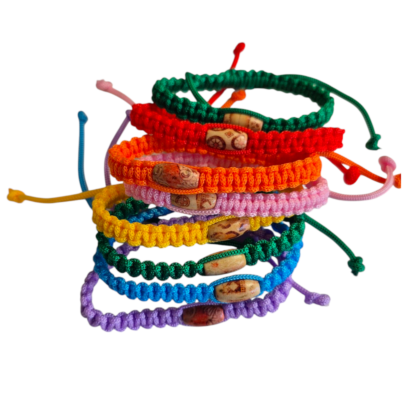 Thais geluksarmbandje met houten kraal