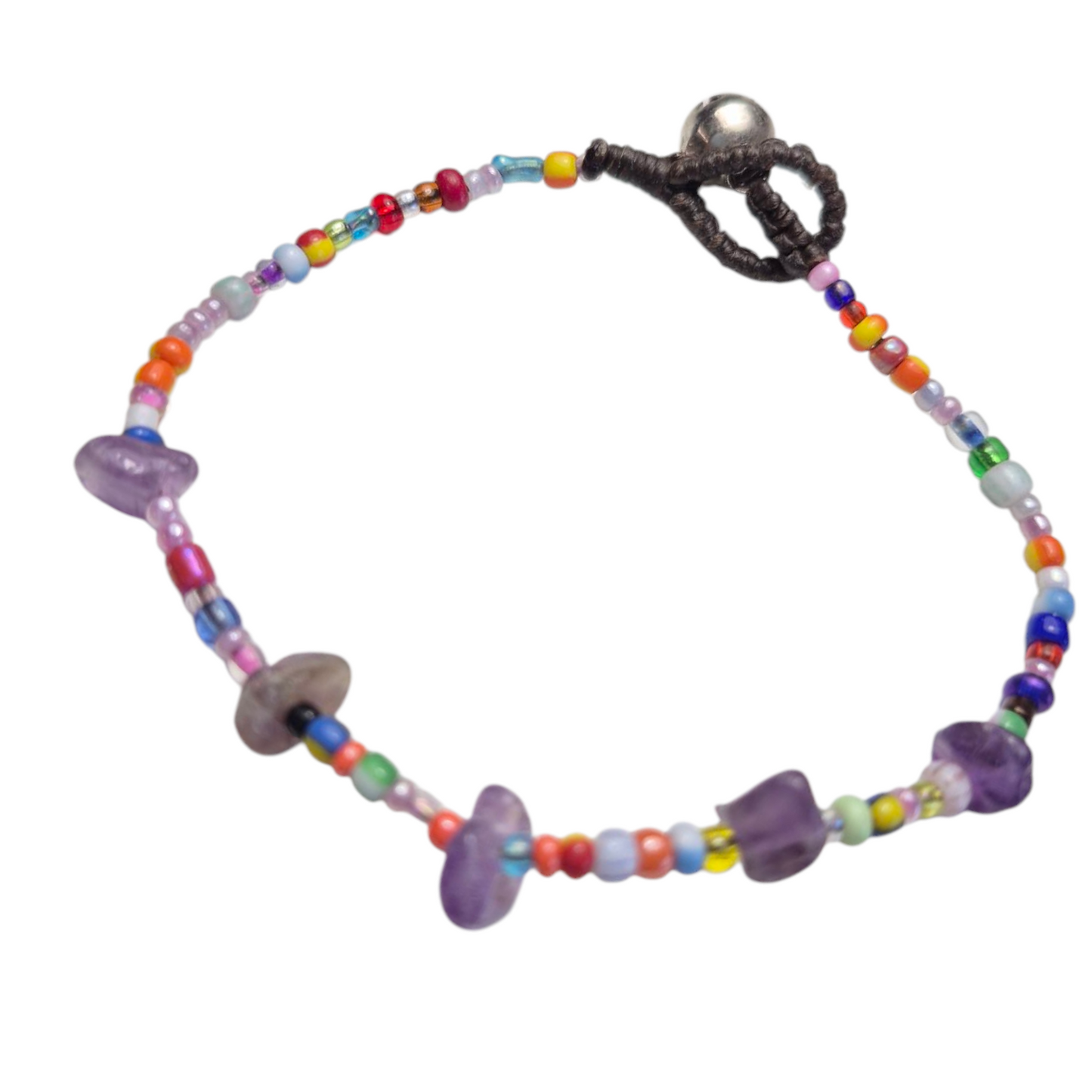 Kralenarmbandje met kleine amethyst steentjes