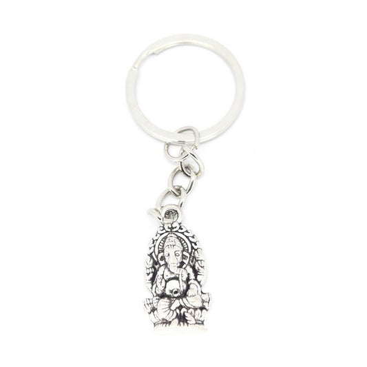 Sleutelhanger zilverkleurige Ganesha