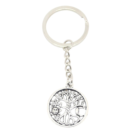 Sleutelhanger levensboom met zon en maan