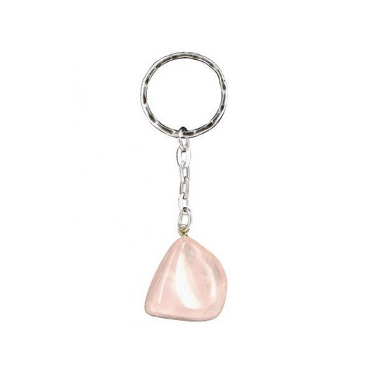 Sleutelhanger rozenkwarts steen