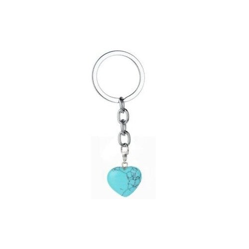 Sleutelhanger turquoise hartje