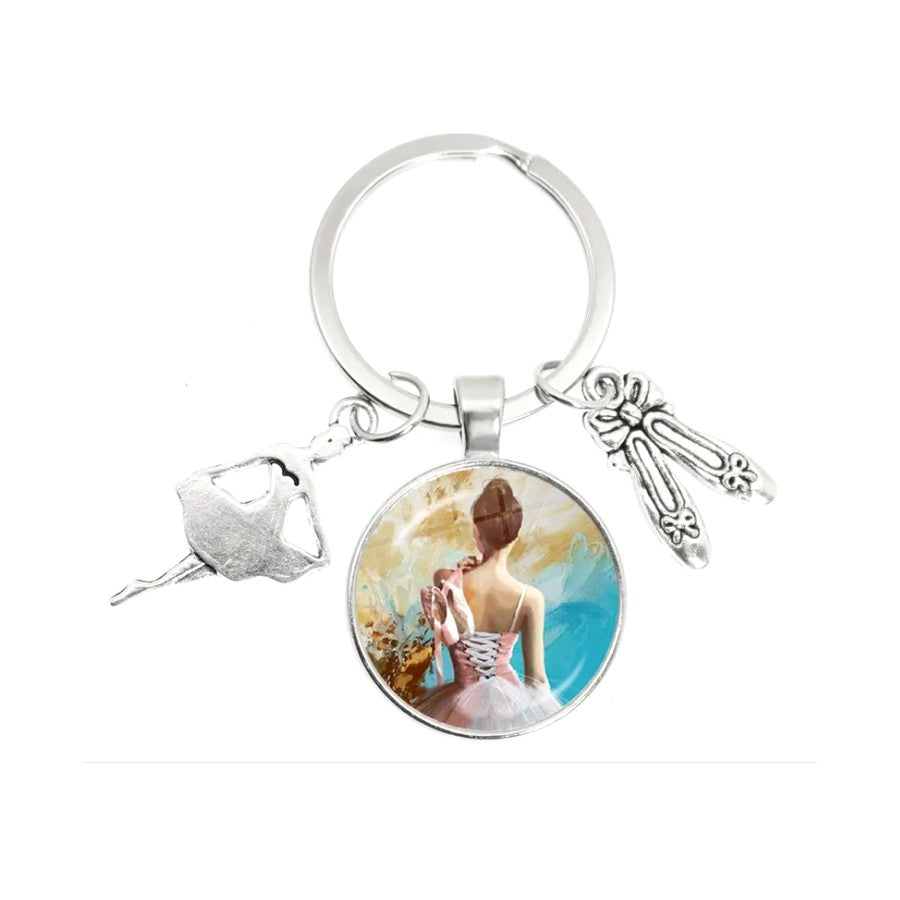 Sleutelhanger met 3 ballet bedels