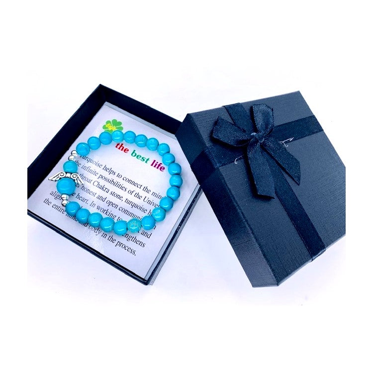 Turkoois armband met engelenbedel