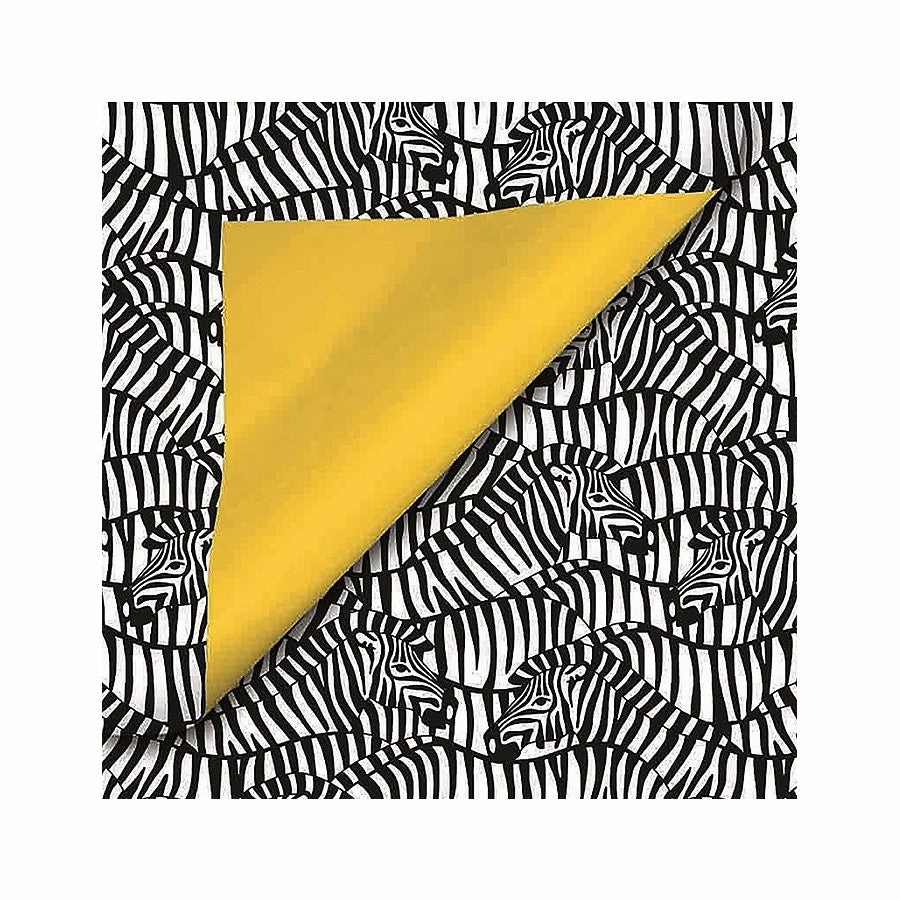 Zebra zakje 12 x 19 cm met gele flap