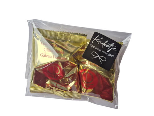 Bedankje met 2 gelukskoekjes