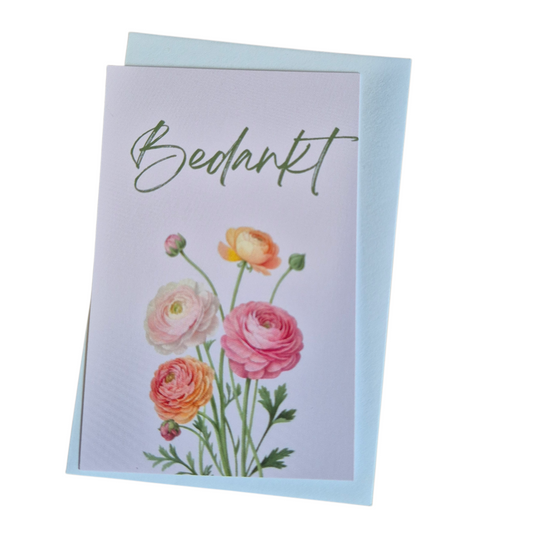 Bedankt kaartje met envelopje