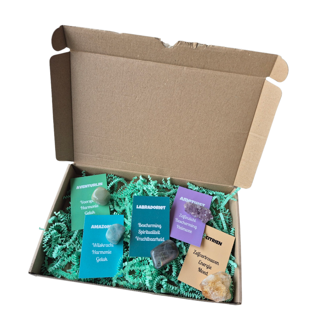 Brievenbus cadeau met edelstenen