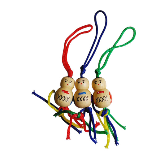 Groot houten gelukspoppetje - 3 cm