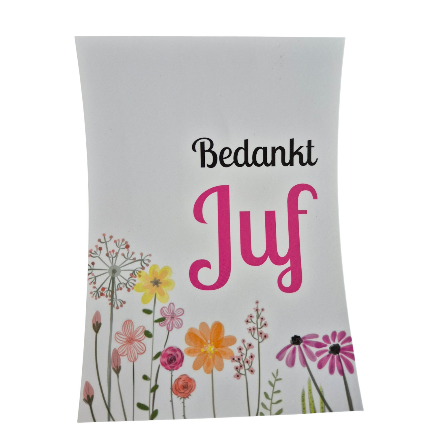 Kaart bedankt juf