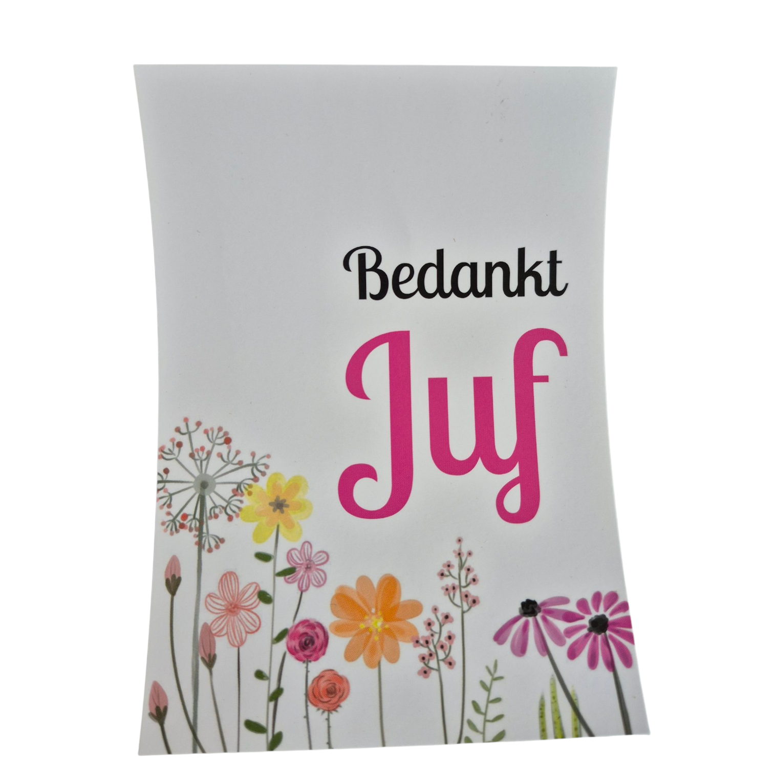 Kaart bedankt juf