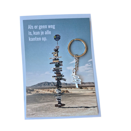 Kaart met sleutelhanger