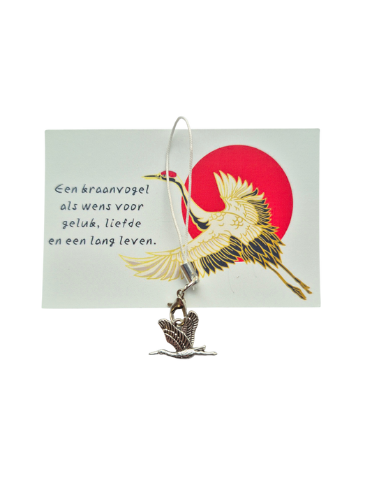 Kaartje met kraanvogeltje