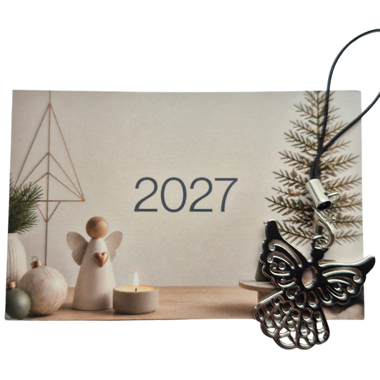 Kaartje voor 2027 met beschermengeltje