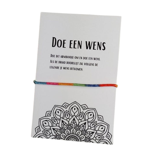 Doe een wens armbandje - kaartje met kadootje