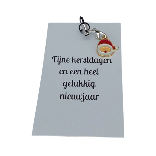 Kaartje Fijne kerstdagen met een kerstman bedeltje