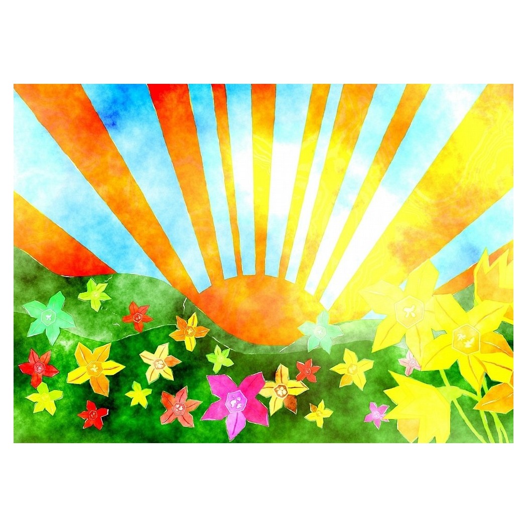Kaart met afbeelding van de zon